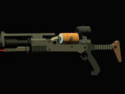 Sci-Fi Laser Rifle Low-poly 3D model
