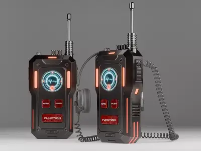 Sci-fi Hard Surface Walkie Talkie Device with PBR Texture Low-poly 3D model