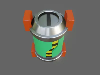Item Box - Cylinder Sci-Fi Low-poly 3D model
