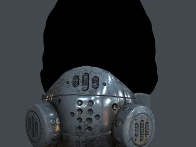 Gas mask helmet 3d model scifi Low-poly Low-poly 3D model Low-poly 3D model 62