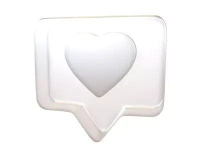 Socail Media Heart Bubble v1 009 Low-poly 3D model