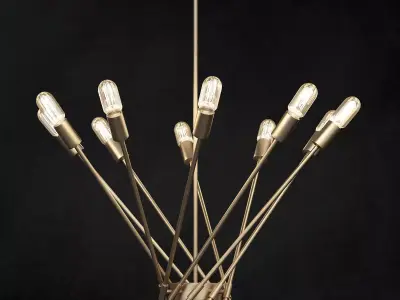 Arteriors gold chandelier with six lights 3D model