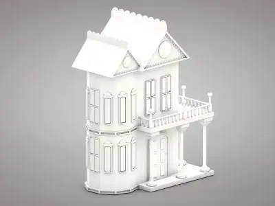 Mansion victorian house Low-poly 3D model