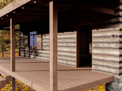 the little house in the woods Low-poly 3D model