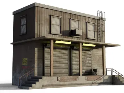 Warehouse Building Low Poly Low-poly 3D model