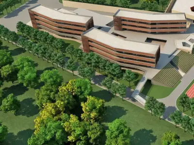 Modern School Campus 3D model