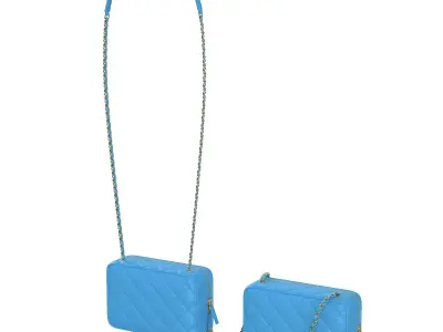 Camera Bag Blue Low-poly 3D model