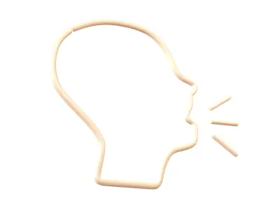 Neon Speaking Head v1 002 Low-poly 3D model