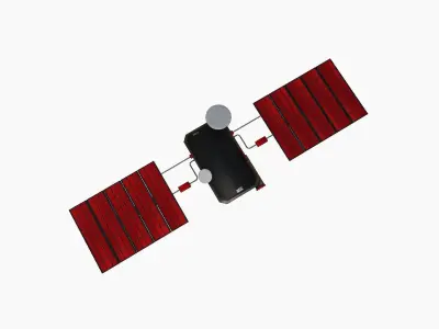 Satellite I04 Steel Red - SciFi Space Design Low-poly 3D model
