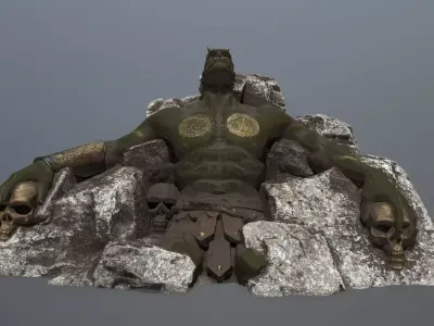 stone Worrior Low-poly 3D model