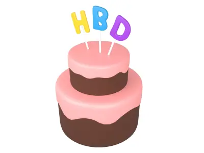 Birthday Cake v1 003 Low-poly 3D model