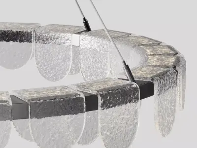 Riverbed Circular LED Pendant Light 3D model