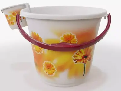 Pail - Bathroom Bucket Set Low-poly 3D model