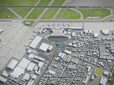 Ho Chi Minh - Tan Son Nhat Airport - SGN Low-poly 3D model