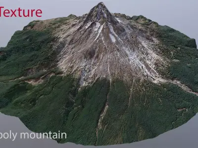 low-poly 3d model  mountain Low-poly 3D model