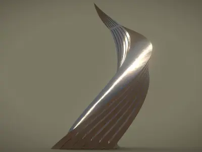 Twisted Layered Tower Bronze 3D model