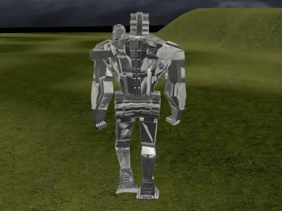 Animated Metal Robot 3D model