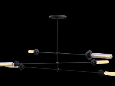 chandelier with four lights Low-poly 3D model
