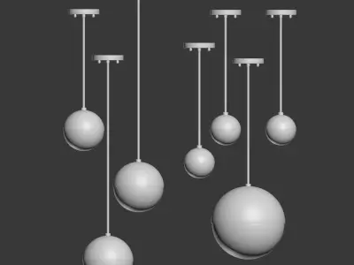 Suspension light Copper Light Pendant Orb 3D model