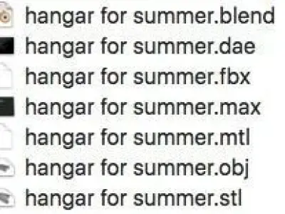 Industrial Hangar for summer 3D model