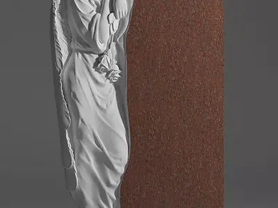 Angel gravestone with 3D model