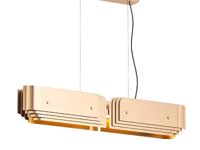 VAUGHAN modern pendant light in brass and gold 3D model