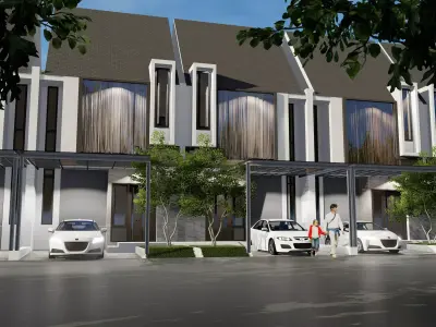 Modern Minimalist House Design 6x12 m  2 Floors SketchUp Only 3D model