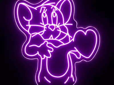 Jerrys Heartbeat Neon Sign 3D model