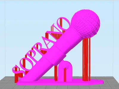 Lampe soprano pied et litophane e14 3D print model