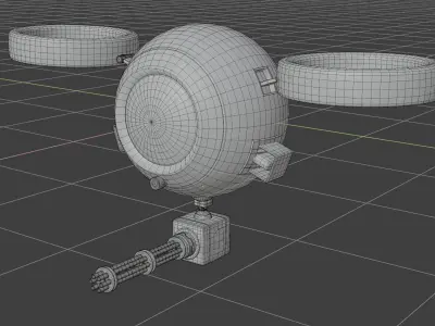 Sci fi  drone  Low-poly 3D model