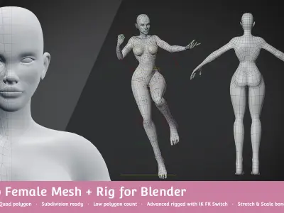 Base Meshes Character Starter Kit Low-poly 3D model
