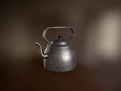Old Teapot Low-poly 3D model