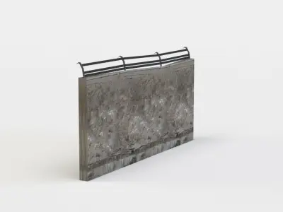 Wall fragment Low-poly 3D model