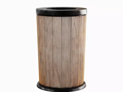 Street Trash Can B 04 Low-poly 3D model