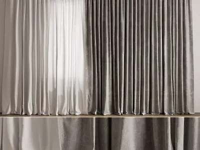 Curtains set 01 3D model