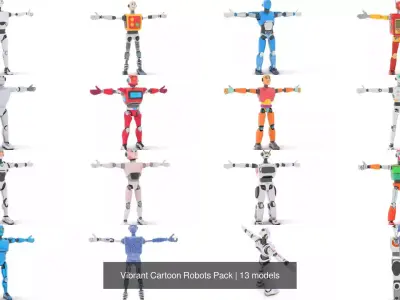 Vibrant Cartoon Robots Pack