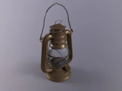oil lamp Low-poly 3D model order