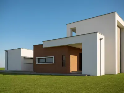 3d model small House with Garden Low-poly 3D model