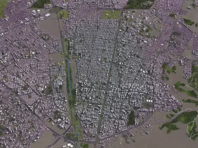 Mashhad - 3D City Model Low-poly 3D model