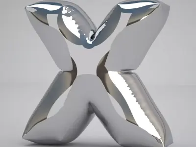 X Balloon Silver 3D model