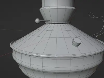 Old oil lamp Low-poly 3D model