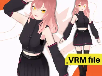 VRM CASUAL URBAN STYLE SCIFI FUTURISTIC OUTFIT SEXY GIRL 3D model