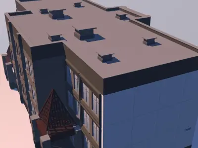 Shopping center Low-poly 3D model