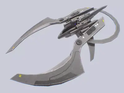 Scifi patrol vehicle Low-poly 3D model