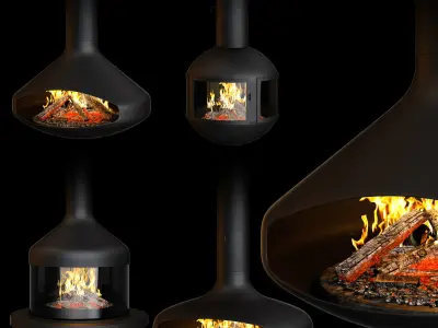 Fireplace set Focus Creation 1 3D model