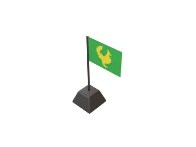 Golden Hintar flag of Burma v1 001 Low-poly 3D model