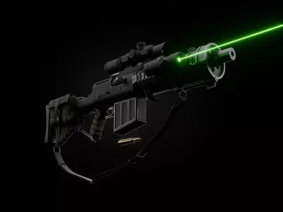 K90 Enforcer Tactical Sci-Fi Assault Rifle with 4K Texture Low-poly 3D model