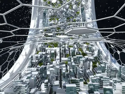 Futuristic Space Colony B 3D model