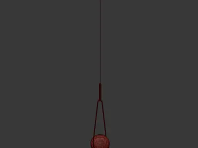 Pendant Lamp Loop Brass Glass 3D model