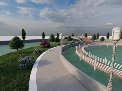 park-public park-Private Park Landscape 3D model